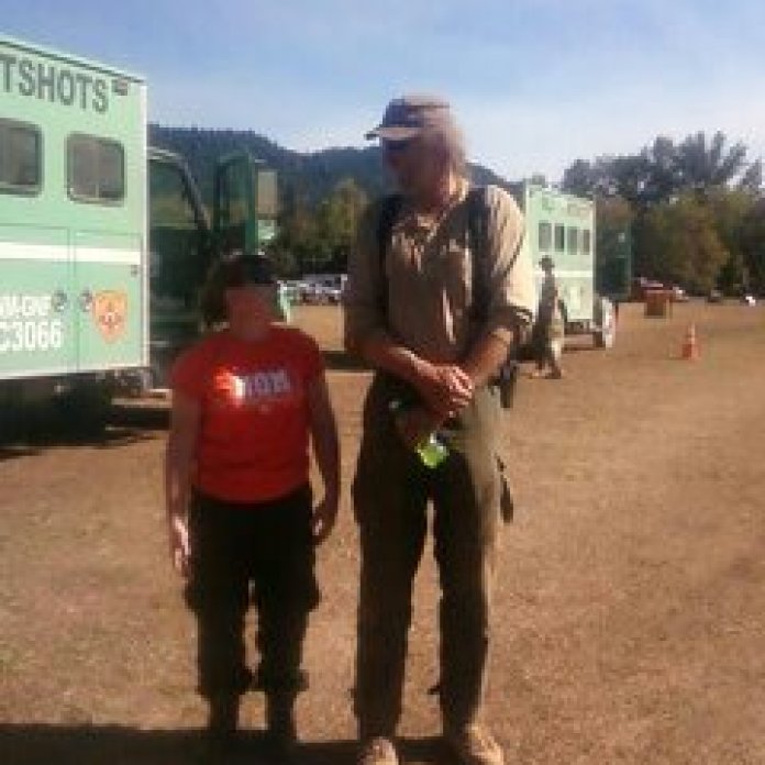 Working as a runner for a wildfire complex, 2013, I'm the short one